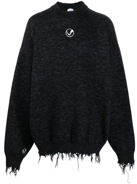 VETEMENTS embroidered-logo long-sleeve sweatshirt Black UE63KN460B