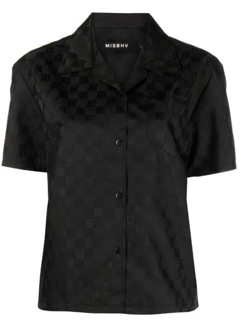 MISBHV monogram-print short-sleeve shirt Black 122W118