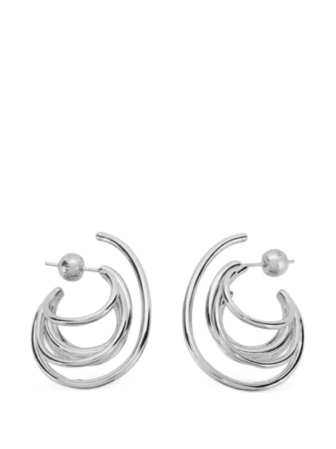 Panconesi crystal-embellished huggie hoops Silver S26EA027PPR