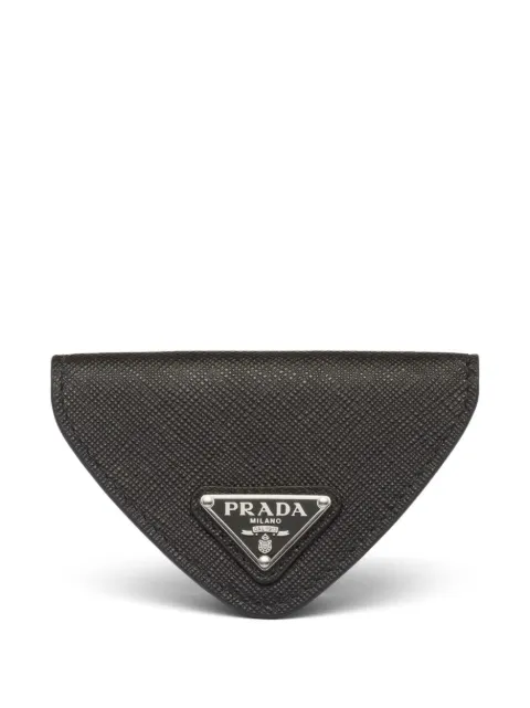 Prada saffiano logo-plaque coin wallet Black 2MM004QHH