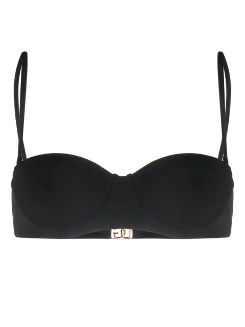 Dolce & Gabbana logo-plaque bikini top Black O1A16JONO12