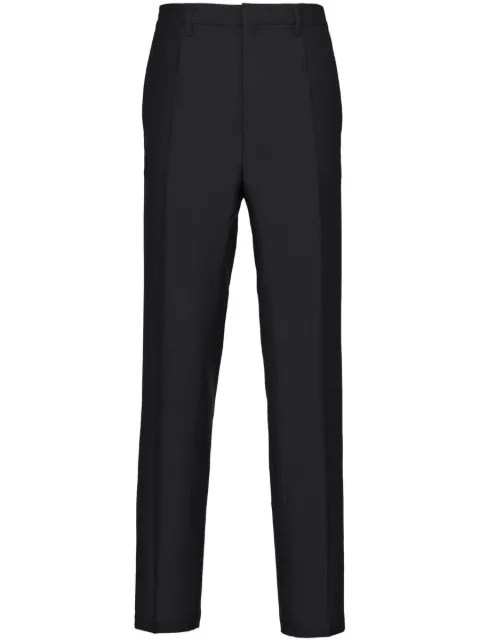 Prada triangle-logo wool-mohair trousers Black SPH261S231G54