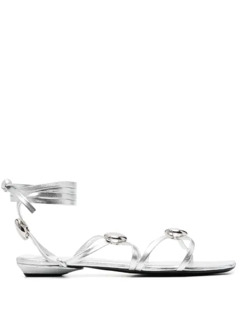 Bruno Frisoni square-toe strappy sandals Silver 23SSBFSHOE40MET