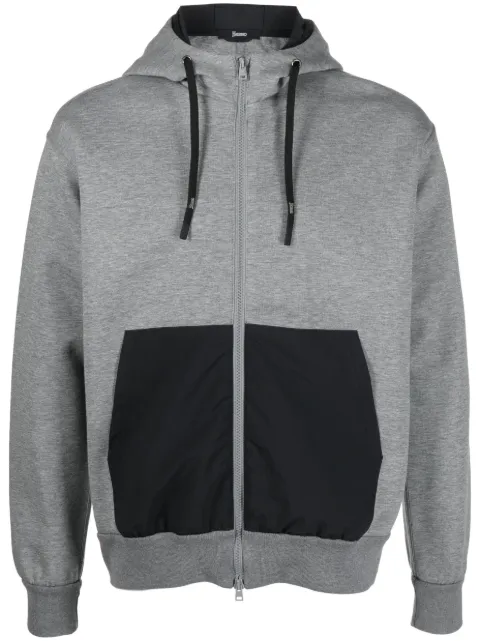 Herno layered-effect cotton-blend hoodie Grey JC000027U50052