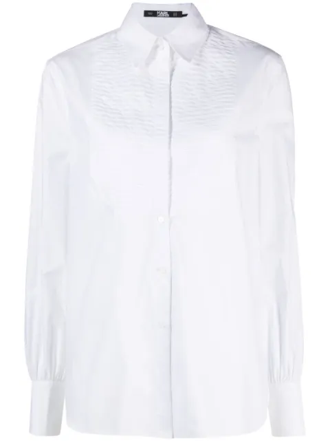 Karl Lagerfeld wide-sleeves necktie shirt White 230W1609100