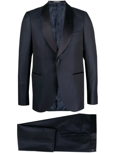 Emporio Armani satin-lapel dinner suit Blue D41VWGD1576