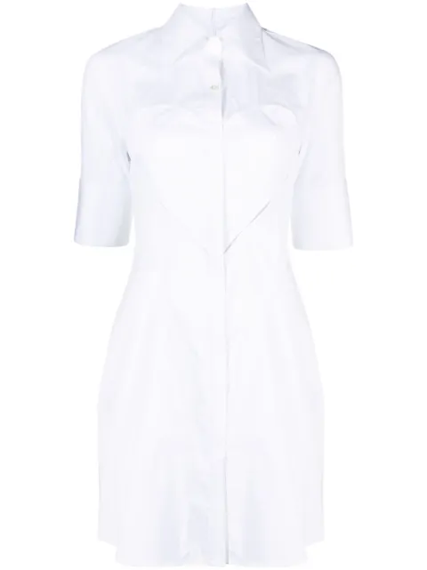 AMBUSH cut-out heart shirtdress White BWDB046S23FAB0010200