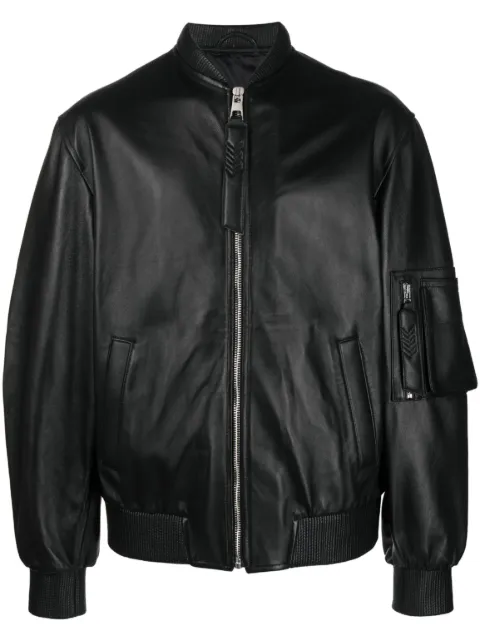 Manokhi Savona leather bomber jacket Black MANO450SAVONA