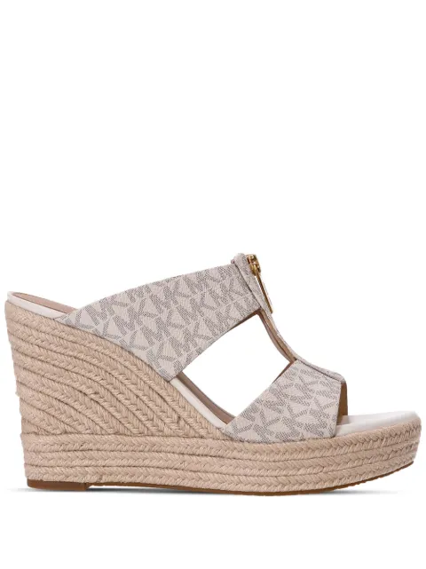 Michael Michael Kors Bradley leather wedge espadrilles Neutrals 40S3BYMS1B