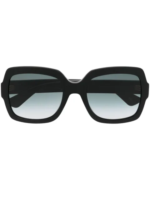 Gucci Eyewear logo-plaque oversize frame sunglasses Black GG0036SN001