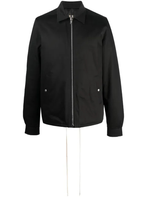 Rick Owens pointed-collar zip-up windbreaker Black DU02C5783TW