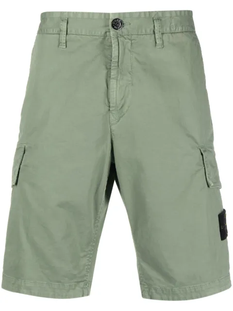 Stone Island compass-motif cargo shorts Green 1015L1204