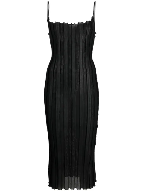 A. ROEGE HOVE Katrine ribbed midi dress Black C08M043