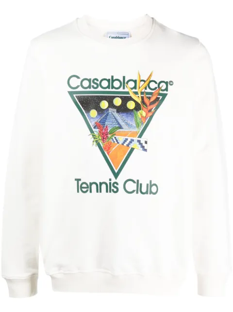 Casablanca Tennis Club Icon graphic-print sweatshirt White MS23JTP117