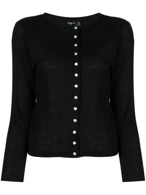 agnès b. Le Petit linen cardigan Black ED17JDJ6