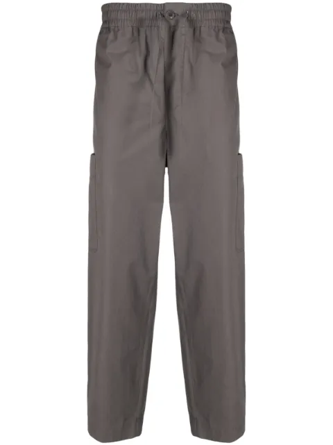Kenzo logo-patch straight-leg trousers Grey FD55PA5019RO