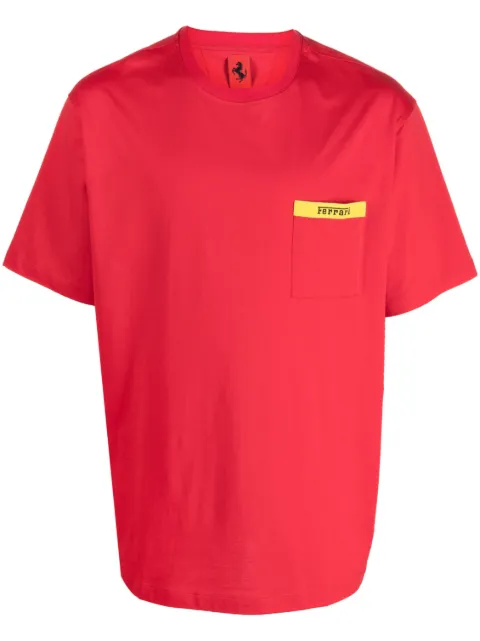 Ferrari logo-print crew-neck T-shirt Red 47825