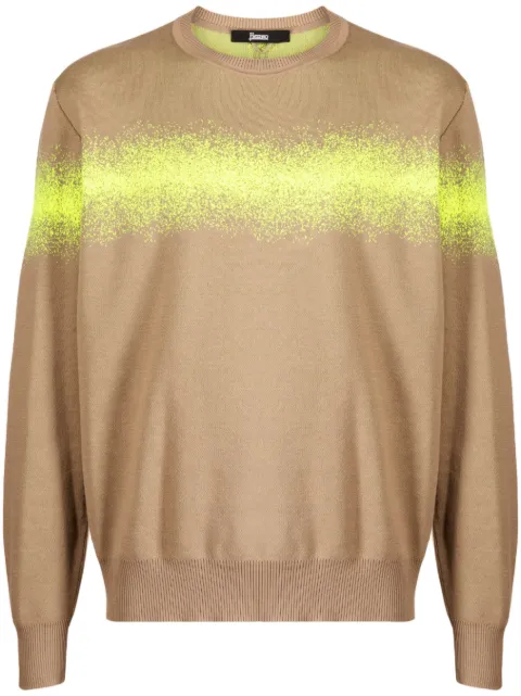Herno spray-paint effect knit sweatshirt Brown MG000104U72036