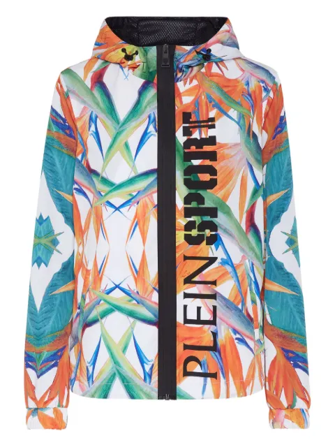 Plein Sport K-Way floral-print zipped lightweight jacket White FACCWRB1240SXV005N