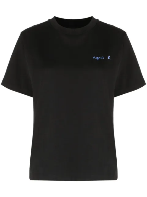 agnès b. logo-print cotton T-shirt Black EAT5S179
