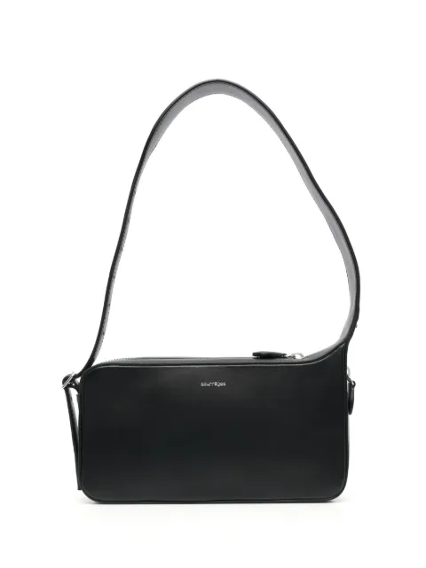 Courrèges leather racer shoulder bag Black 123GSA047CR0010
