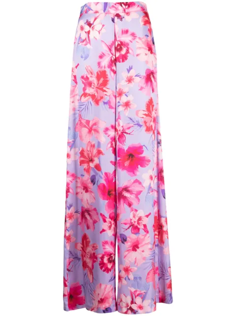 PINKO floral-print high-waisted palazzo pants Purple 100757A0M8YNB