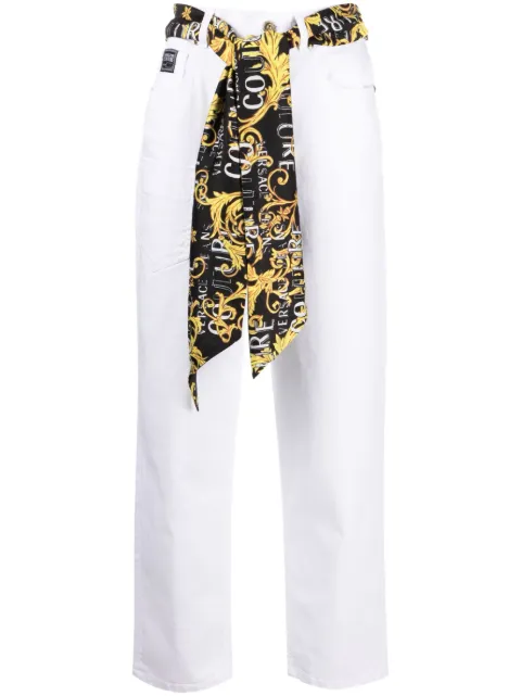 Versace Jeans Couture scarf-detail straight-leg jeans White 74HAB57FEW002TCA