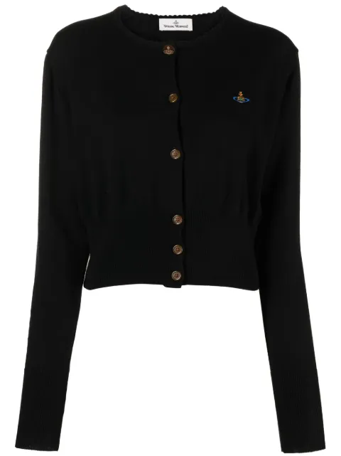 Vivienne Westwood Bea orb embroidered cardigan Black 1803002UY0010