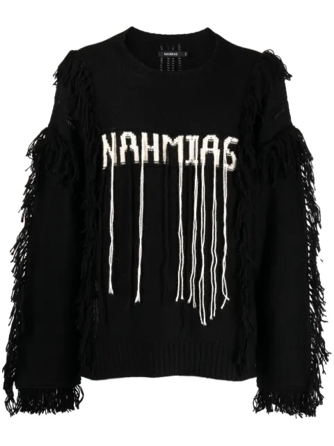 Nahmias intarsia-knit logo alpaca wool jumper Black AW23KW5T16G1001