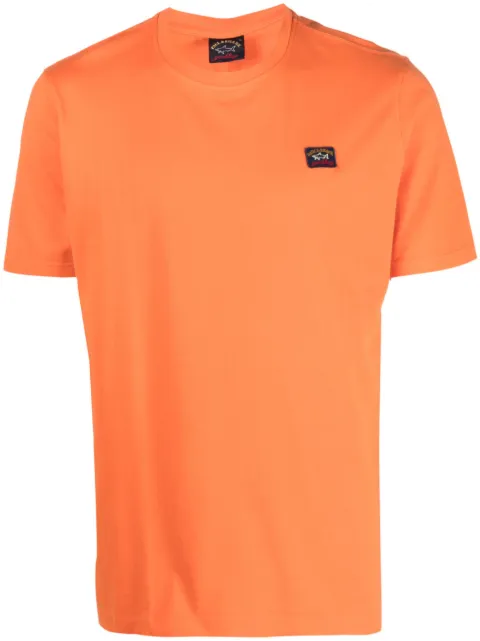 Paul & Shark logo-patch cotton T-shirt Orange 23411052