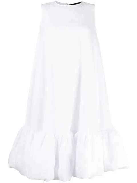 Melitta Baumeister puffball hem sleeveless cotton dress White MB33SS23