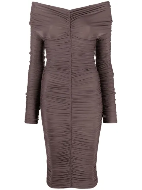THE ANDAMANE Nicole ruched off-shoulder dress Purple T140113A