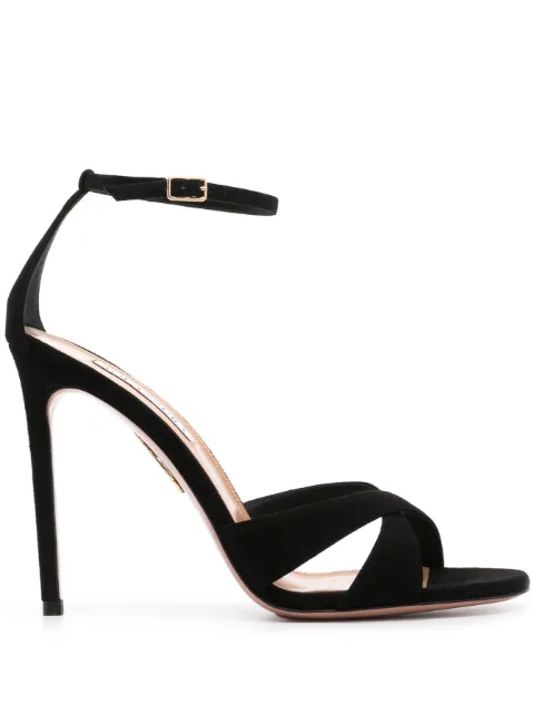 Aquazzura Divine 105mm suede sandals Black DVEHIGS0SUE000