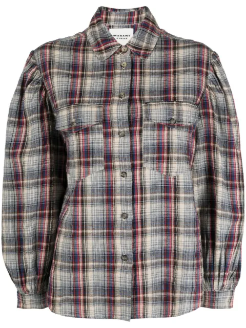 MARANT ÉTOILE Lidzy puff-sleeve shirt Neutrals CH0113FAA3I07E
