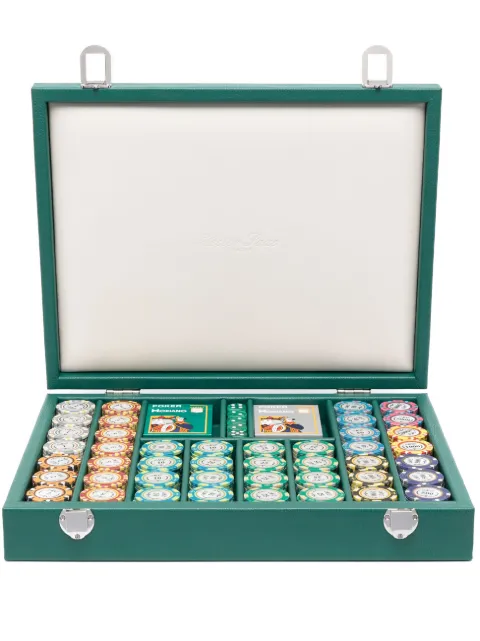 Hector Saxe 440 Chip leather poker set Green C440J01