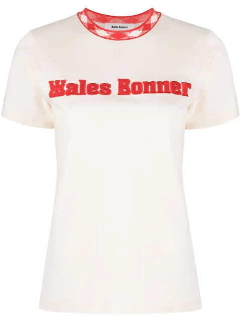 Wales Bonner Original logo-appliqué T-shirt Neutrals WA23JE14JE0110