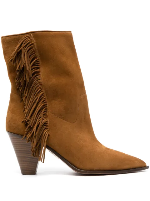 Aquazzura Marfa 70mm suede boots Brown MRFMIDB0SUE884