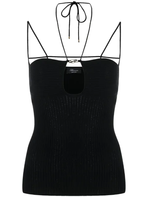 Blumarine cut-out ribbed knit top Black P344M009A