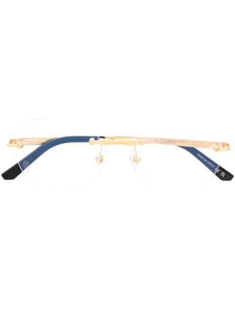 Cartier Eyewear Santos de Cartier rimless glasses Gold CT0408O001