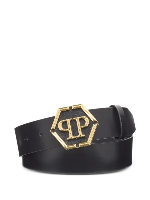 Philipp Plein leather belt Hexagon Black FACAMVA0771PLE010N