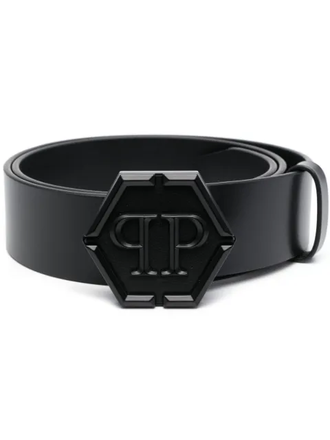 Philipp Plein leather belt Hexagon Black FACAMVA0771PLE010N