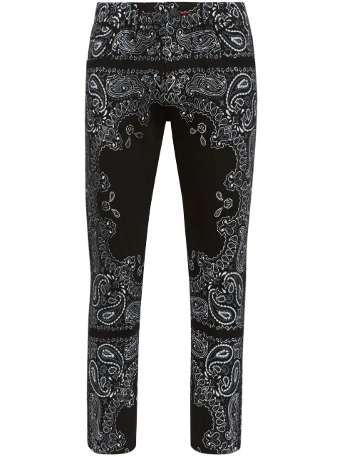 Philipp Plein bandana-print skinny jeans Black FACCMDT3533PDE004N