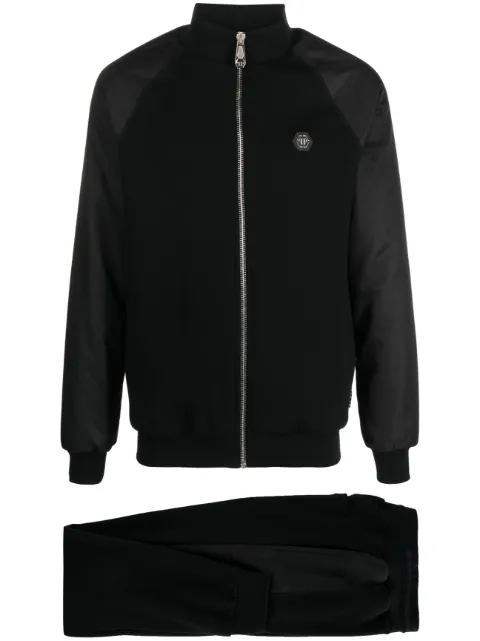 Philipp Plein logo-appliqué tracksuit Black FACCMJJ0579PJO002N