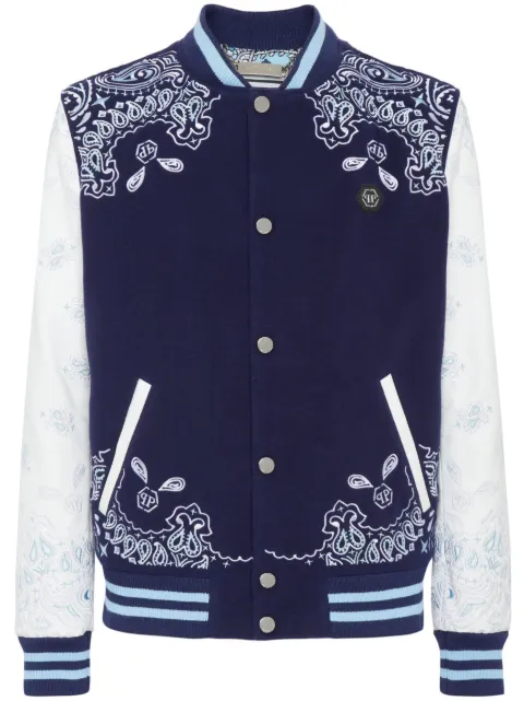 Philipp Plein paisley-print bomber jacket Blue FACCMLB1757PLE131N