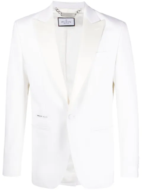 Philipp Plein light wool blazer lord fit White FACCMRF1711PTE076N