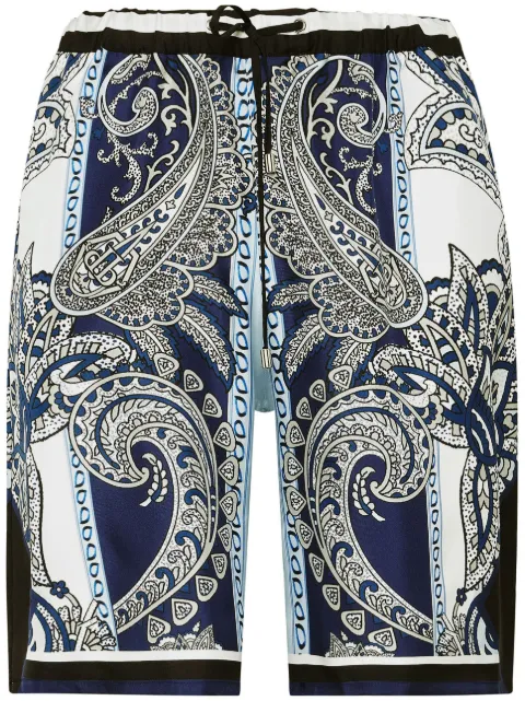 Philipp Plein paisley-print silk short White FACCMRT1281PTE028N