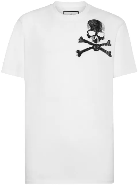 Philipp Plein skull-print cotton T-shirt White FACCMTK6187PJY002N