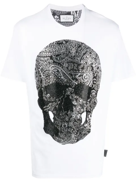 Philipp Plein skull-print cotton T-shirt White FACCMTK6362PJY002N