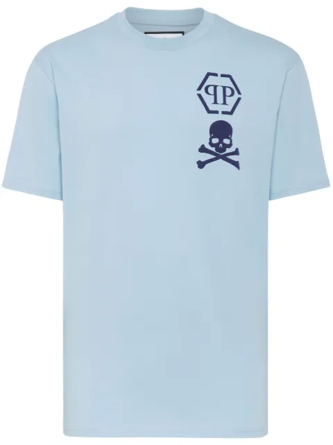 Philipp Plein logo-print cotton T-shirt Blue FACCMTK6400PJY002N
