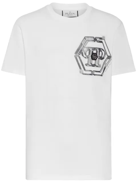 Philipp Plein logo-print short-sleeve T-shirt White FACCMTK6448PJY002N